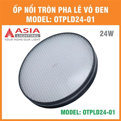 Ốp nổi tròn pha lê vỏ đen 24W