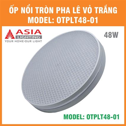Ốp nổi tròn pha lê vỏ trắng 48W