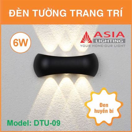 Đèn tường trang trí thân sơn đen - DTU09