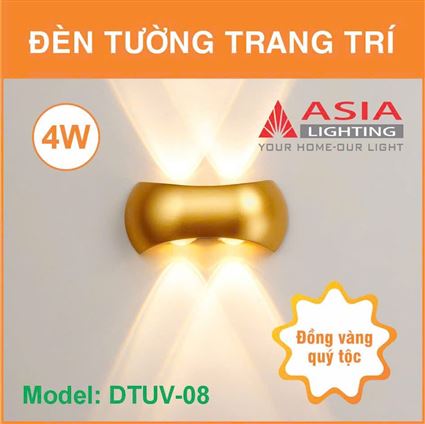 Đèn tường trang trí thân sơn mầu đồng - DTUV08