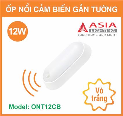 Ốp nổi cảm biến gắn tường vỏ trắng - 12W