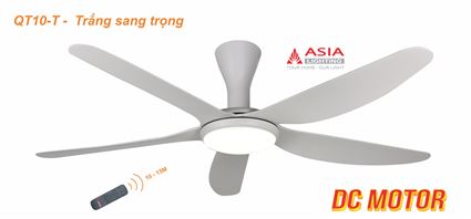 Quạt trần đèn cao cấp QT10-T-01 - Trắng sang trọng