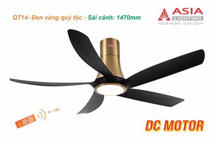 Quạt trần đèn cao cấp 05 cánh QT14 - Đen vàng quý tộc