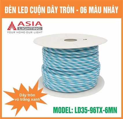 Đèn led dây 6 mầu nháy - Dây tròn trắng xanh